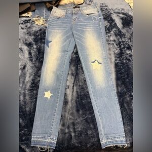 Hype size 7 distressed embellished skinny jeans